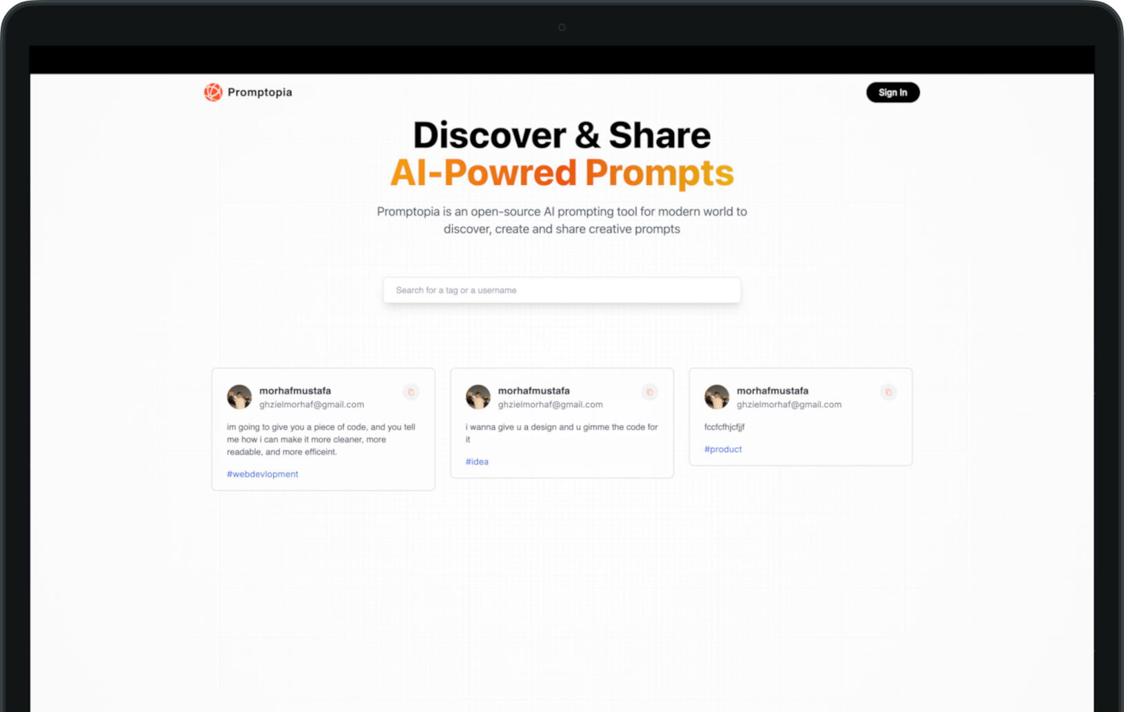 AI Prompt Sharing Platform